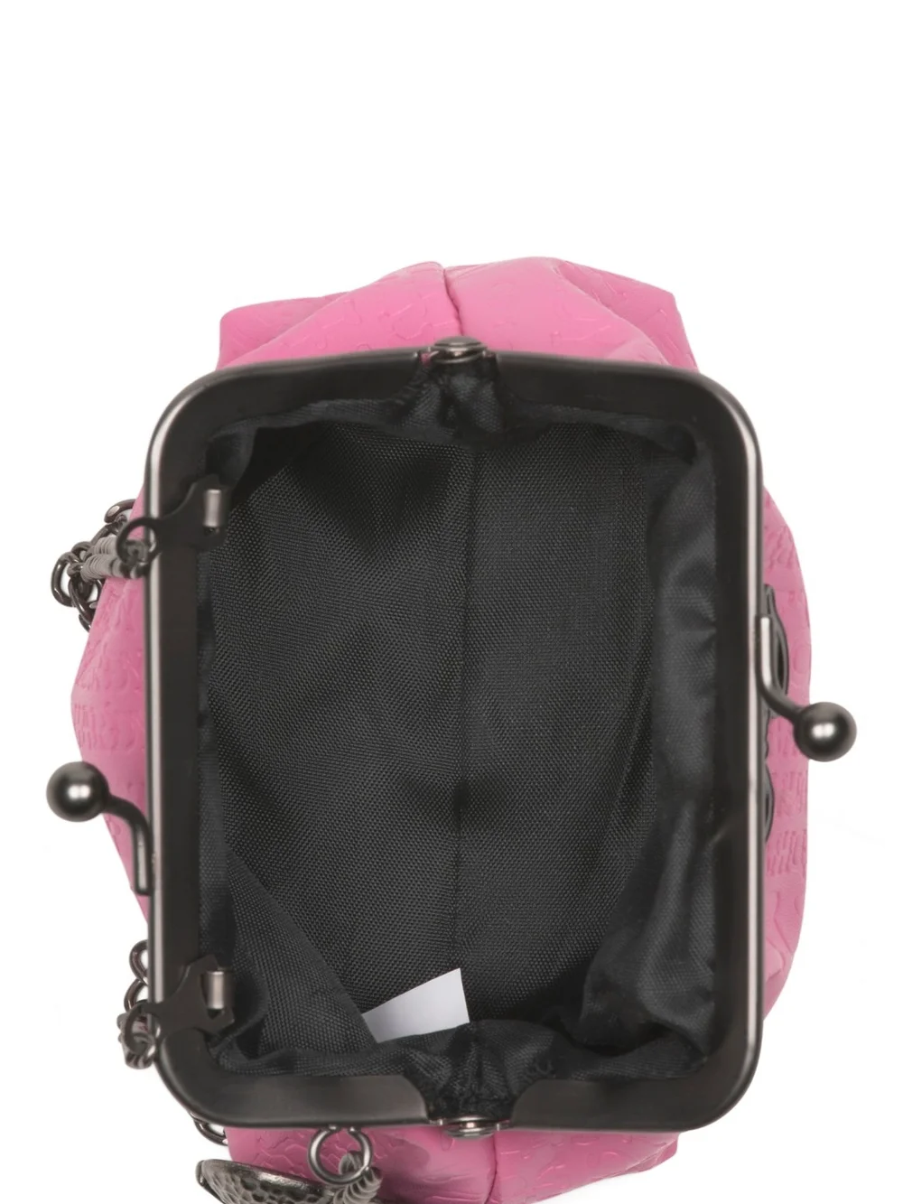 Ed Hardy Hot Pink Embossed Kiss-Lock Chain Clutch